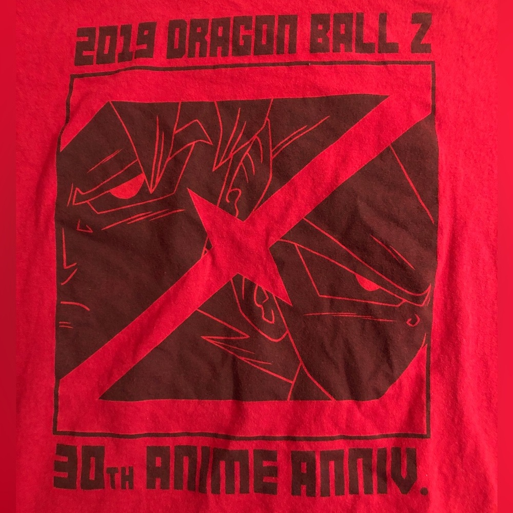 Dragon Ball Z 2019 30 anniversary Red T-shirt Damaged please see pictures anime